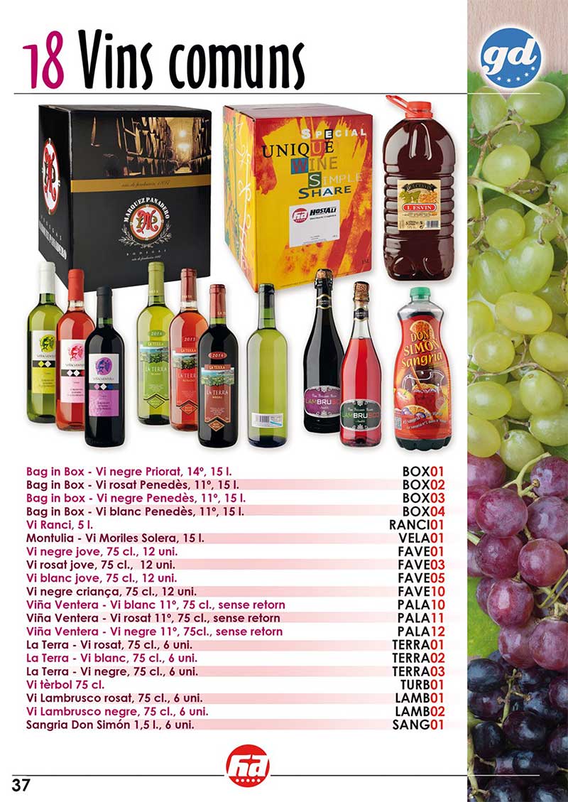 productes vins comuns